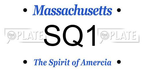SQ1 Massachusetts License Plate