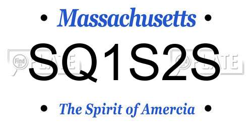 SQ1S2S Massachusetts License Plate