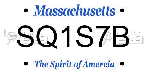 SQ1S7B Massachusetts License Plate