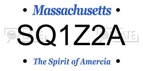 SQ1Z2A Massachusetts License Plate