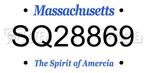SQ28869 Massachusetts License Plate