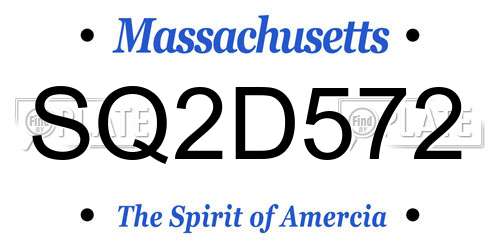 SQ2D572 Massachusetts License Plate