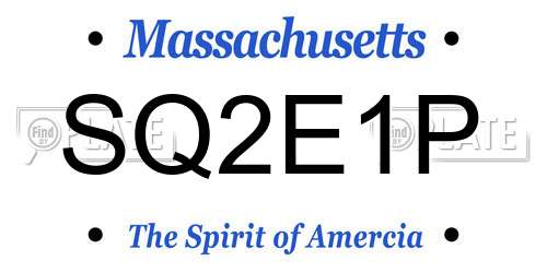 SQ2E1P Massachusetts License Plate