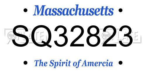 SQ32823 Massachusetts License Plate