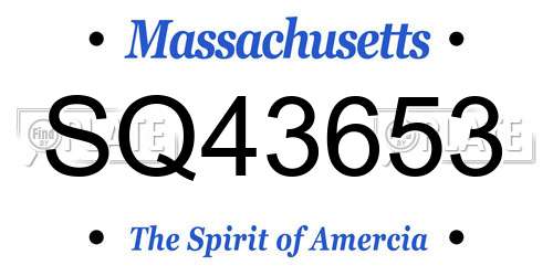 SQ43653 Massachusetts License Plate