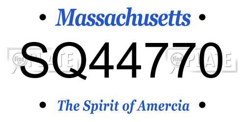 SQ44770 Massachusetts License Plate