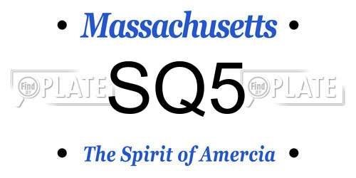 SQ5 Massachusetts License Plate