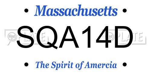 SQA14D Massachusetts License Plate