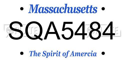 SQA5484 Massachusetts License Plate