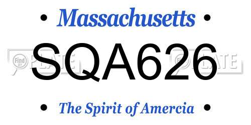 SQA626 Massachusetts License Plate