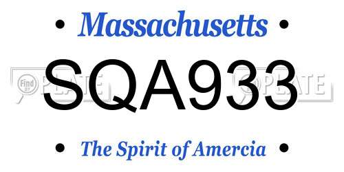 SQA933 Massachusetts License Plate