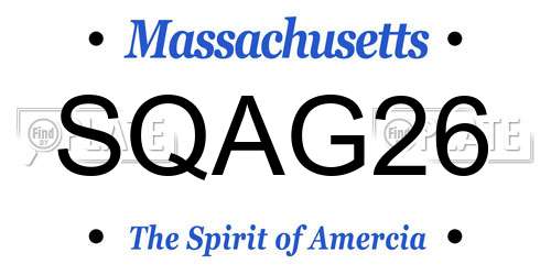 SQAG26 Massachusetts License Plate