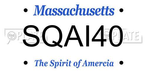 SQAI40 Massachusetts License Plate