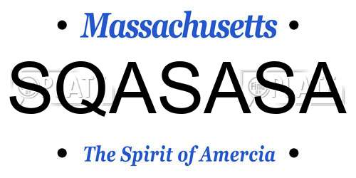 SQASASA Massachusetts License Plate
