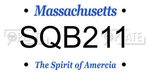 SQB211 Massachusetts License Plate