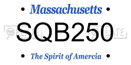 SQB250 Massachusetts License Plate