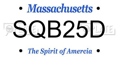 SQB25D Massachusetts License Plate