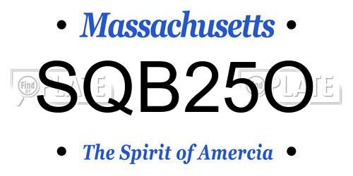 SQB25O Massachusetts License Plate
