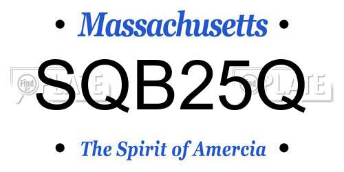 SQB25Q Massachusetts License Plate
