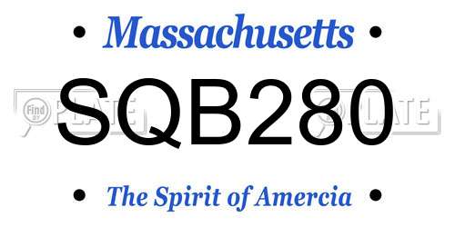 SQB280 Massachusetts License Plate