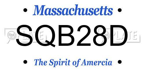 SQB28D Massachusetts License Plate