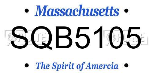 SQB5105 Massachusetts License Plate