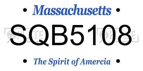 SQB5108 Massachusetts License Plate