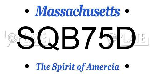 SQB75D Massachusetts License Plate