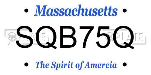 SQB75Q Massachusetts License Plate