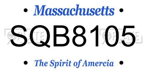 SQB8105 Massachusetts License Plate