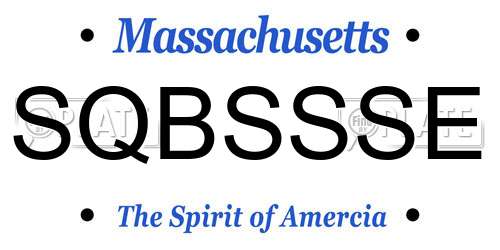 SQBSSSE Massachusetts License Plate