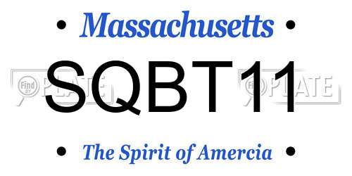 SQBT11 Massachusetts License Plate