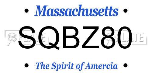 SQBZ80 Massachusetts License Plate