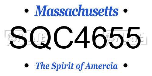 SQC4655 Massachusetts License Plate
