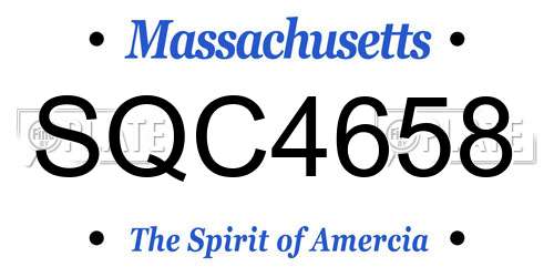 SQC4658 Massachusetts License Plate