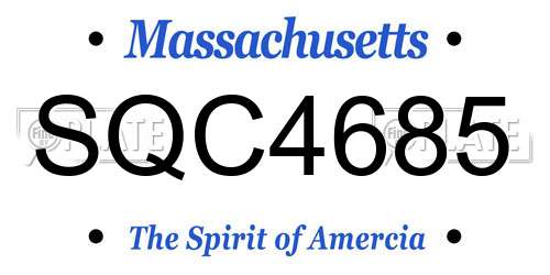 SQC4685 Massachusetts License Plate