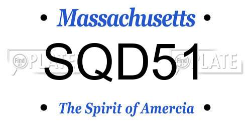 SQD51 Massachusetts License Plate