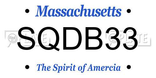 SQDB33 Massachusetts License Plate
