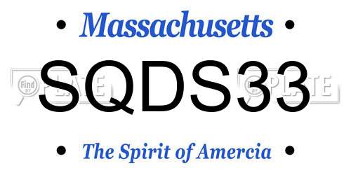 SQDS33 Massachusetts License Plate