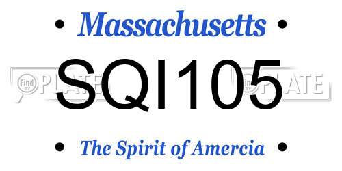 SQI105 Massachusetts License Plate