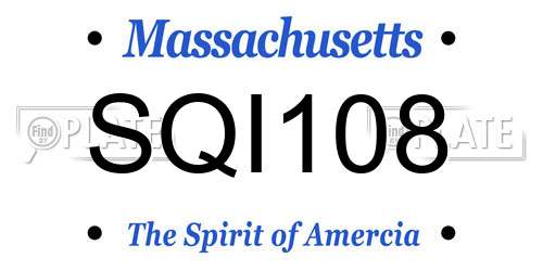 SQI108 Massachusetts License Plate