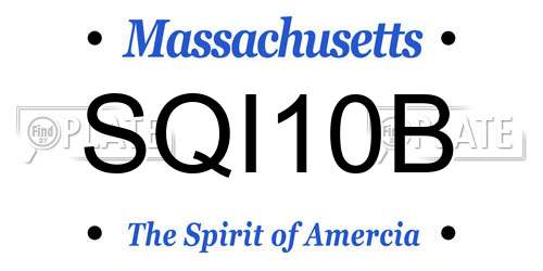 SQI10B Massachusetts License Plate