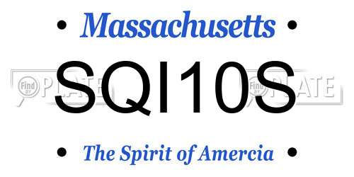 SQI10S Massachusetts License Plate