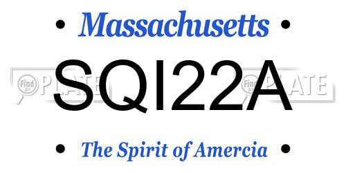 SQI22A Massachusetts License Plate