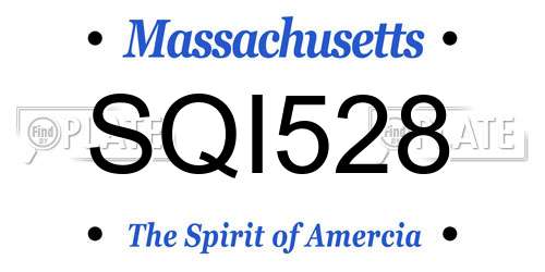 SQI528 Massachusetts License Plate