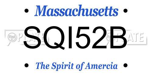 SQI52B Massachusetts License Plate