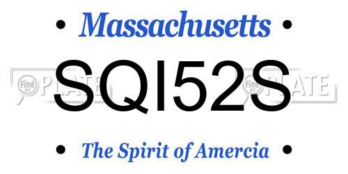 SQI52S Massachusetts License Plate