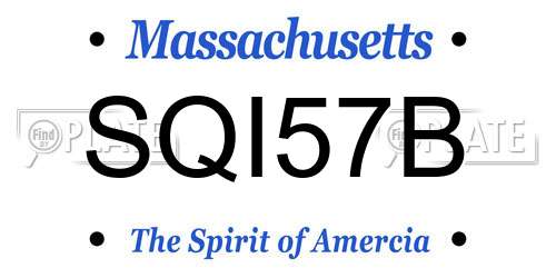 SQI57B Massachusetts License Plate