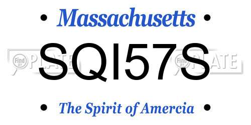 SQI57S Massachusetts License Plate