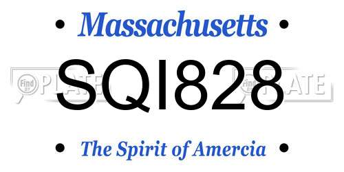 SQI828 Massachusetts License Plate